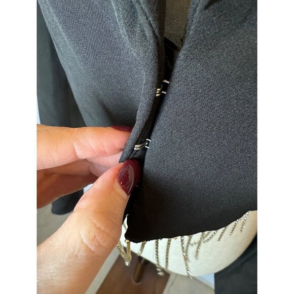 House Of Harlow 1960 Blazer‎ Women Small Black Cropped Rhinestone Fringe Coat - Picture 8 of 12